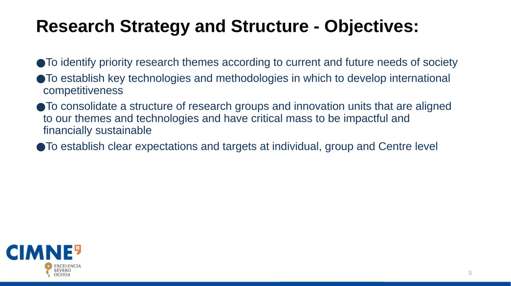 CIMNE DRAFT STRATEGIC PLAN: Javier Bonet Contents: - slide 9 of 47