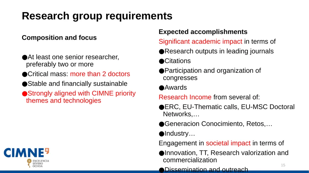 CIMNE DRAFT STRATEGIC PLAN: Javier Bonet Contents: - slide 15 of 47