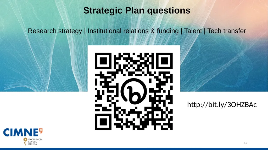 CIMNE DRAFT STRATEGIC PLAN: Javier Bonet Contents: - slide 47 of 47