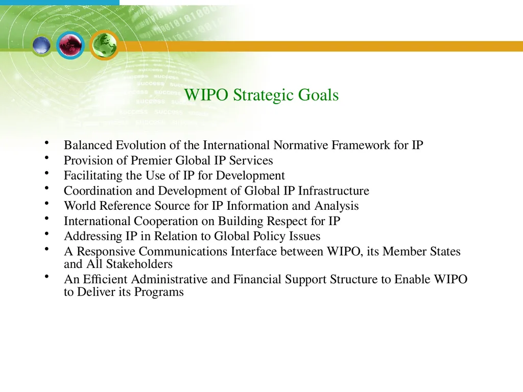 WORLD INTELLECTUAL PROPERTY ORGANIZATION WIPO - slide 6 of 23