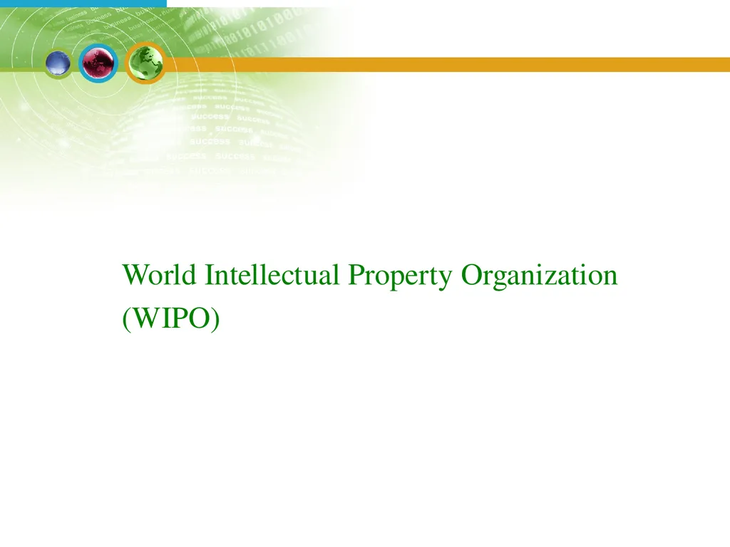 WORLD INTELLECTUAL PROPERTY ORGANIZATION WIPO - slide 4 of 23