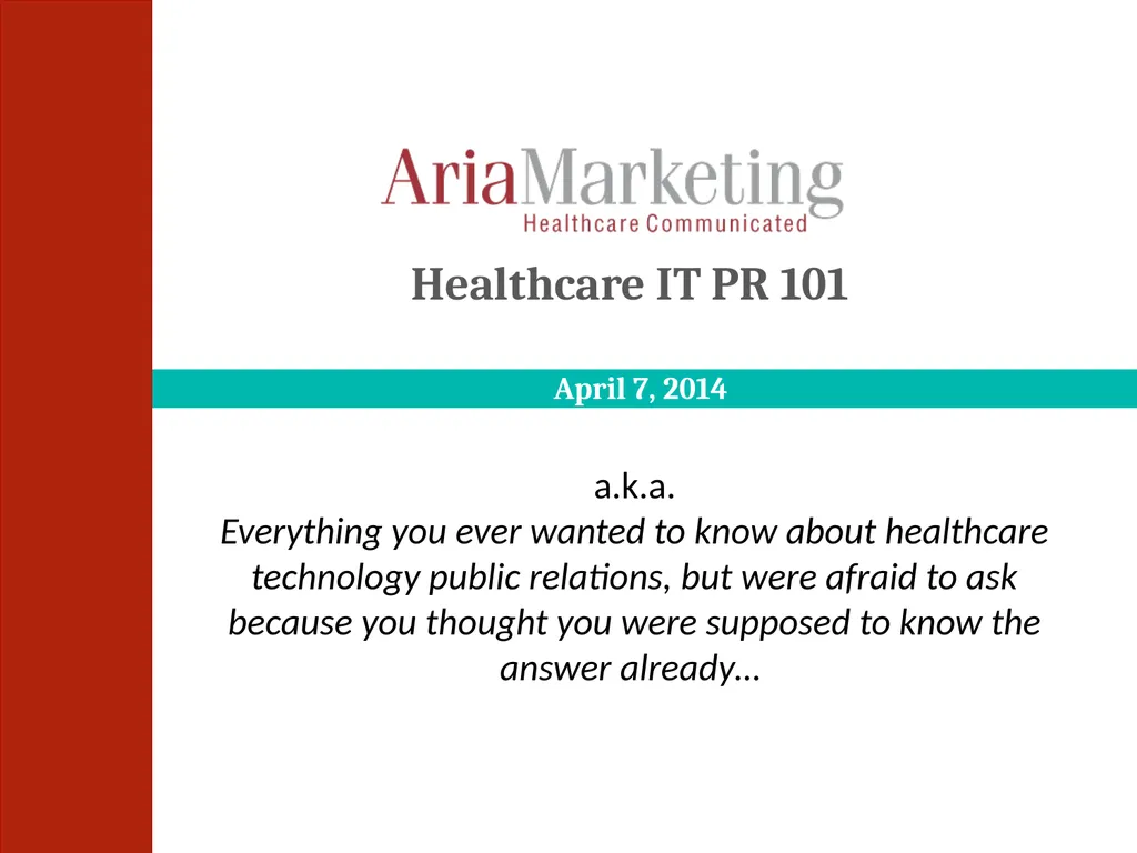 a.k.a. Everything you ever wanted to know about - slide 1 of 15