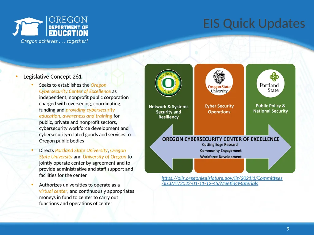 Quarterly School District IT Manager’s Meeting - slide 9 of 10
