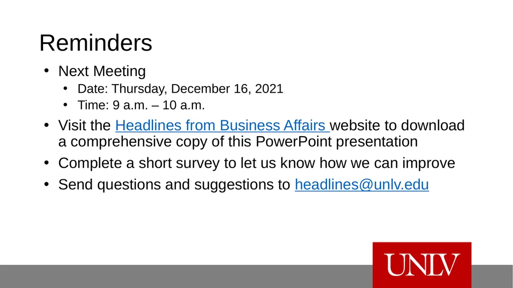 Operational Update Meeting November 18, 2021 - slide 33 of 34