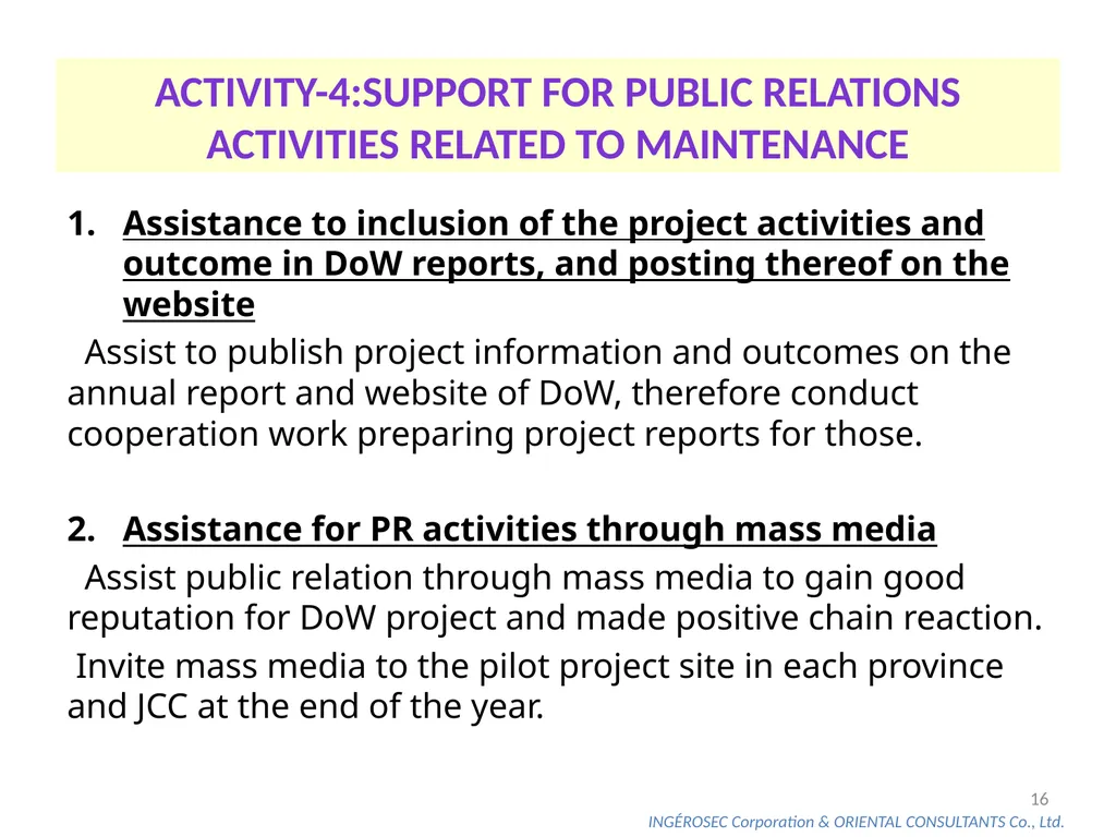 The Project for Capacity Development on Road - slide 16 of 17