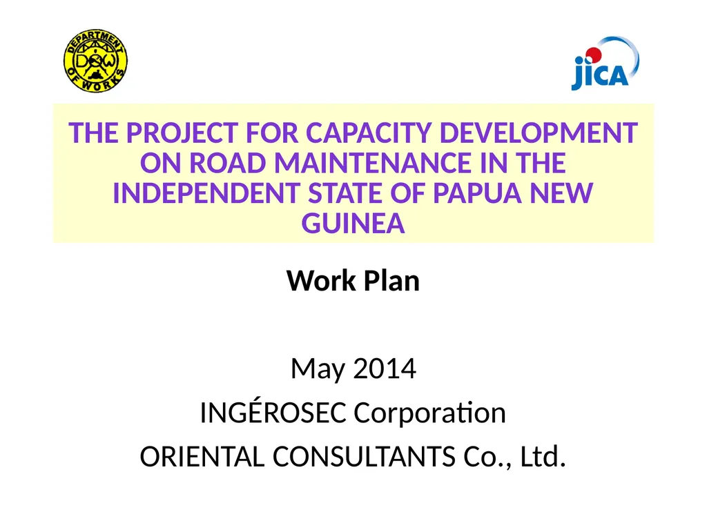 The Project for Capacity Development on Road - slide 1 of 17
