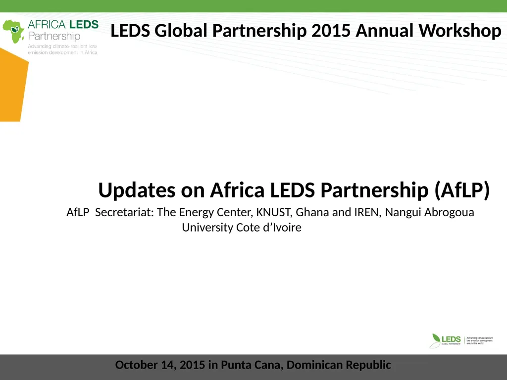 LEDS Global Partnership 2015 Annual Workshop - slide 1 of 5