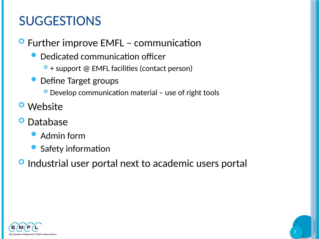 EMFL Days Arles, France 01-03 October 2018 - slide 7 of 12