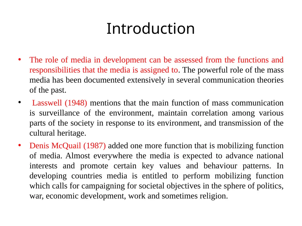 Role of Media in Development Unit III Paper: - slide 2 of 6