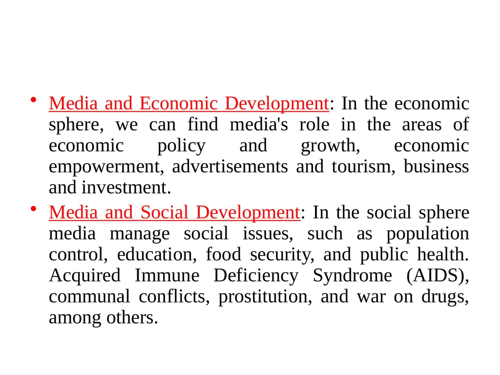 Role of Media in Development Unit III Paper: - slide 6 of 6