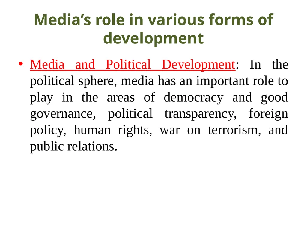 Role of Media in Development Unit III Paper: - slide 5 of 6