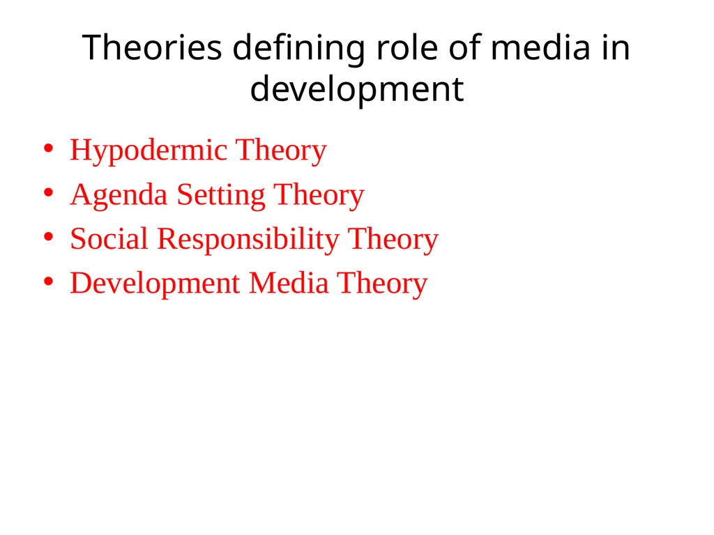 Role of Media in Development Unit III Paper: - slide 3 of 6