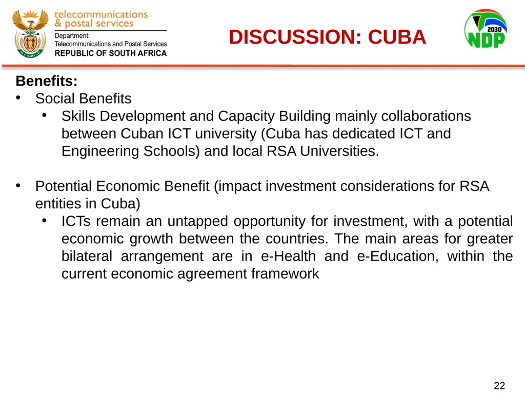Presentation of Signed Bilateral Agreements with - slide 22 of 28