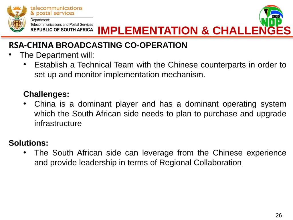 Presentation of Signed Bilateral Agreements with - slide 26 of 28