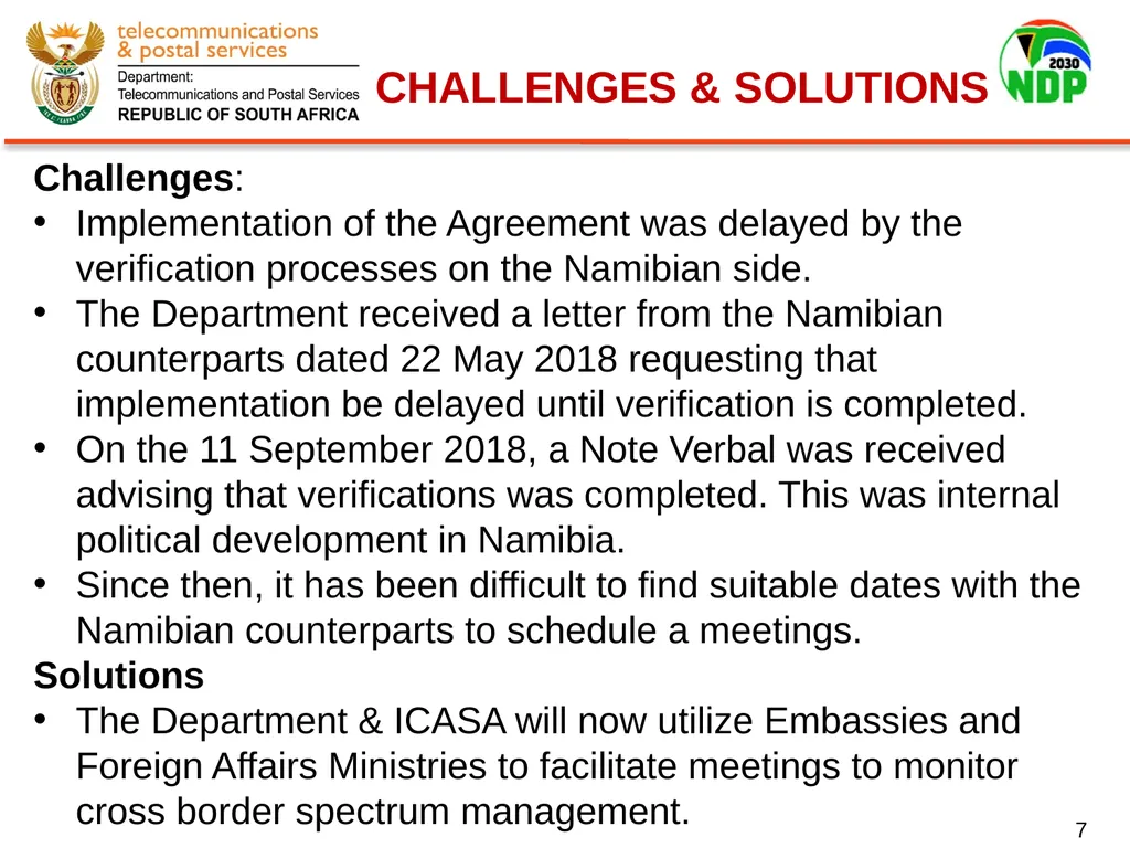 Presentation of Signed Bilateral Agreements with - slide 7 of 28