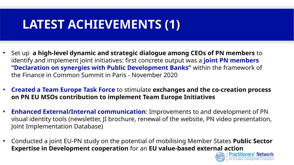 Practitioners’ Network for European Development - slide 18 of 20
