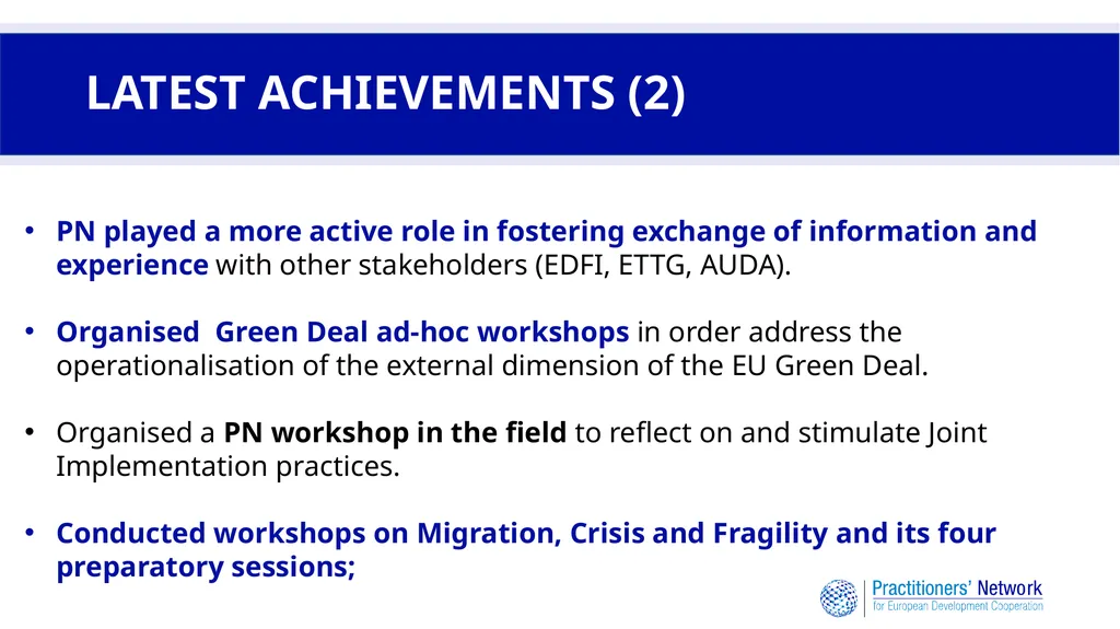 Practitioners’ Network for European Development - slide 19 of 20