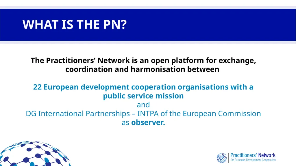 Practitioners’ Network for European Development - slide 2 of 20
