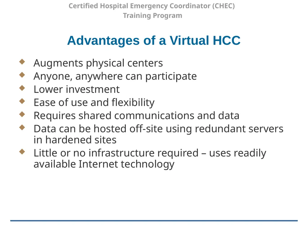 Certified Hospital Emergency Coordinator (CHEC) - slide 34 of 37