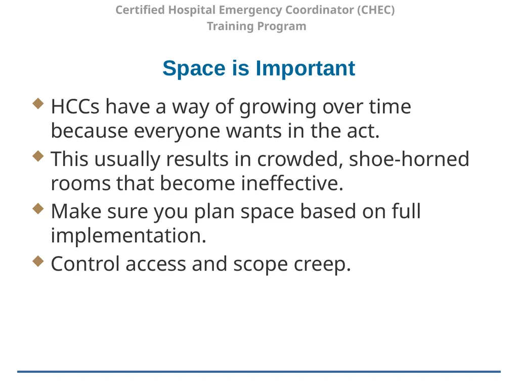 Certified Hospital Emergency Coordinator (CHEC) - slide 23 of 37