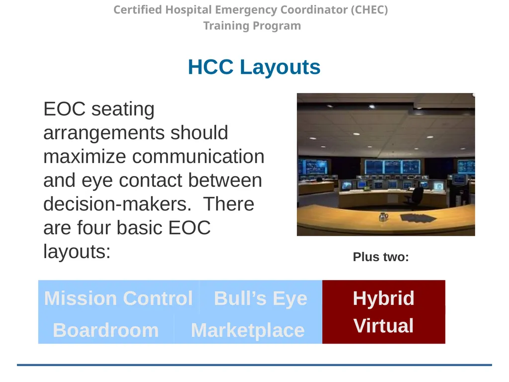Certified Hospital Emergency Coordinator (CHEC) - slide 17 of 37