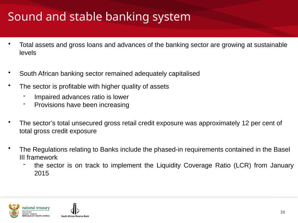 1 THE REPUBLIC OF SOUTH AFRICA Investor - slide 39 of 40