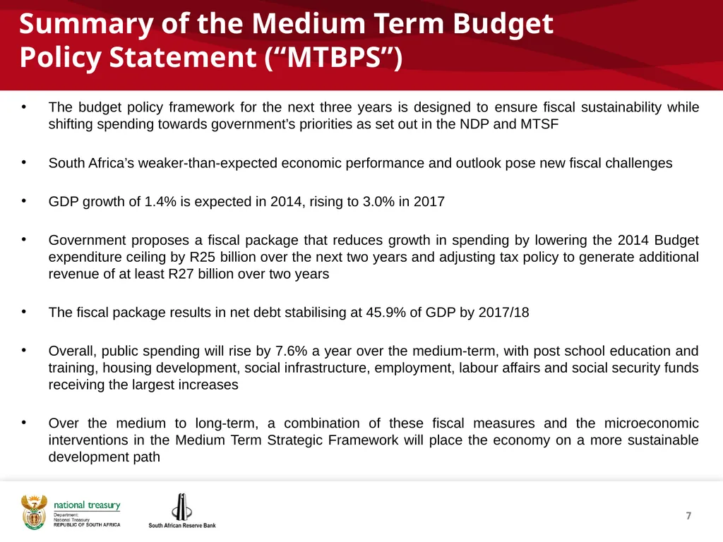 1 THE REPUBLIC OF SOUTH AFRICA Investor - slide 7 of 40