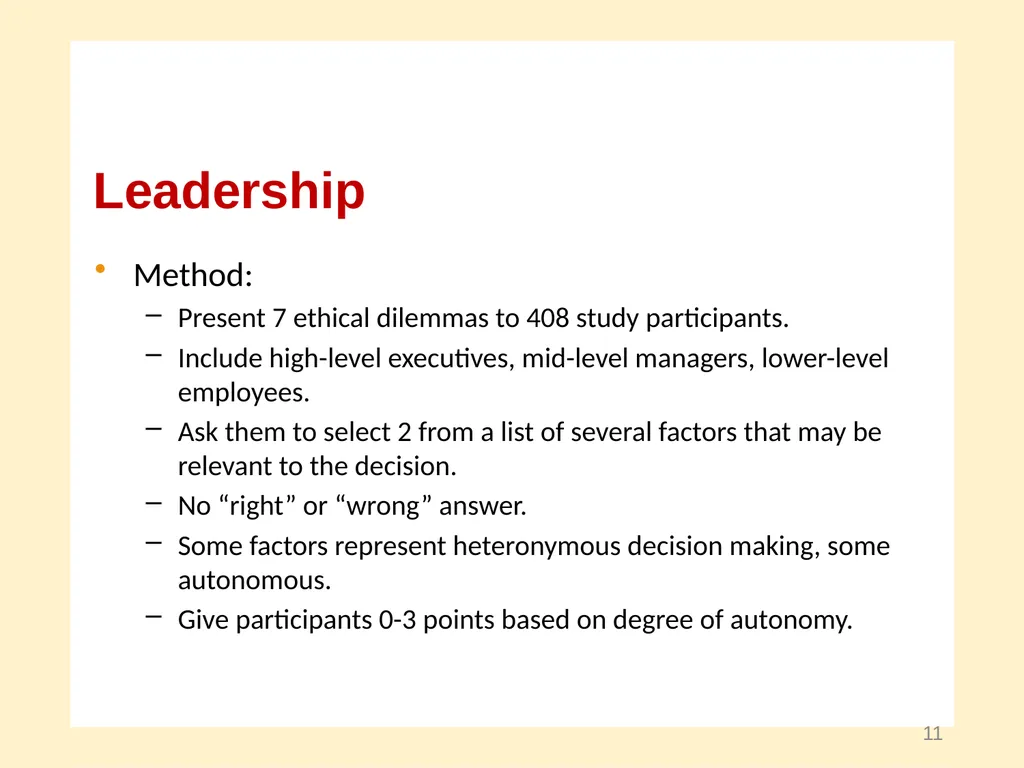 Moral Development and Leadership A Course in - slide 11 of 28