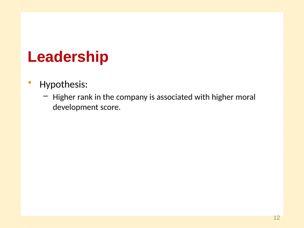 Moral Development and Leadership A Course in - slide 12 of 28