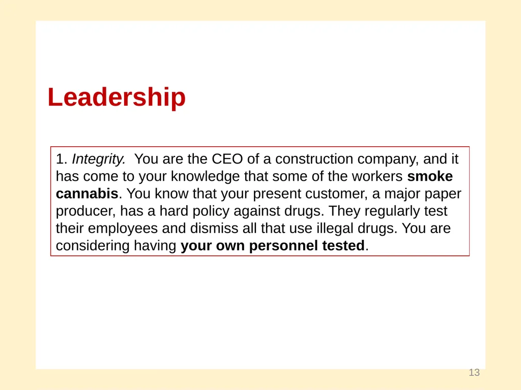 Moral Development and Leadership A Course in - slide 13 of 28