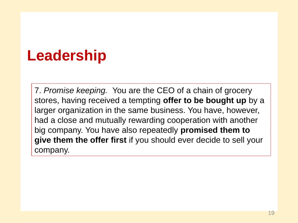 Moral Development and Leadership A Course in - slide 19 of 28
