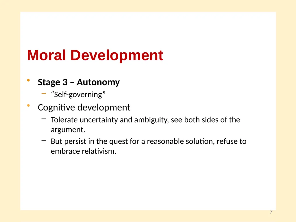 Moral Development and Leadership A Course in - slide 7 of 28
