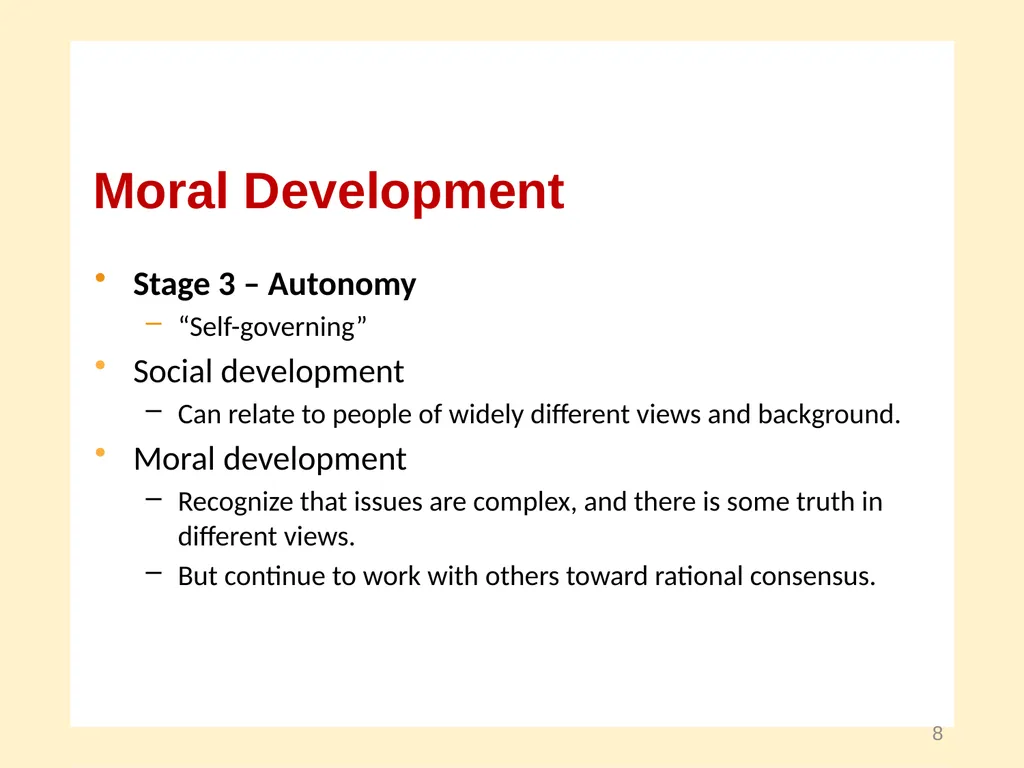 Moral Development and Leadership A Course in - slide 8 of 28