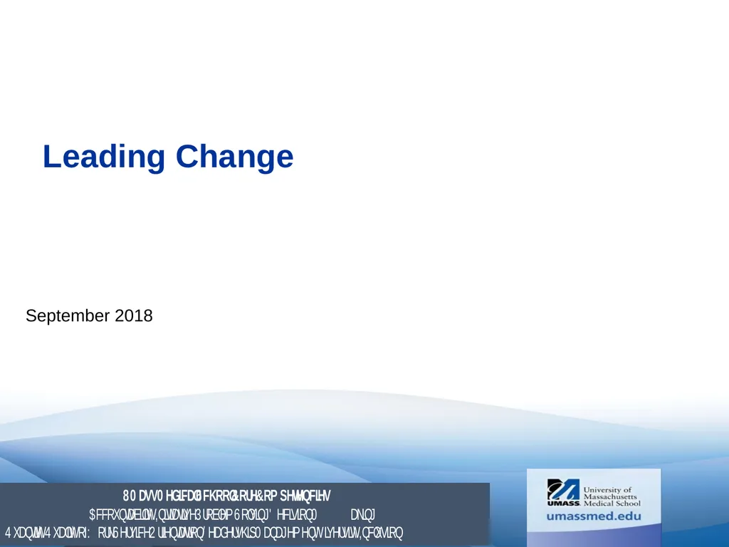 Leading Change September 2018 Learning Objectives