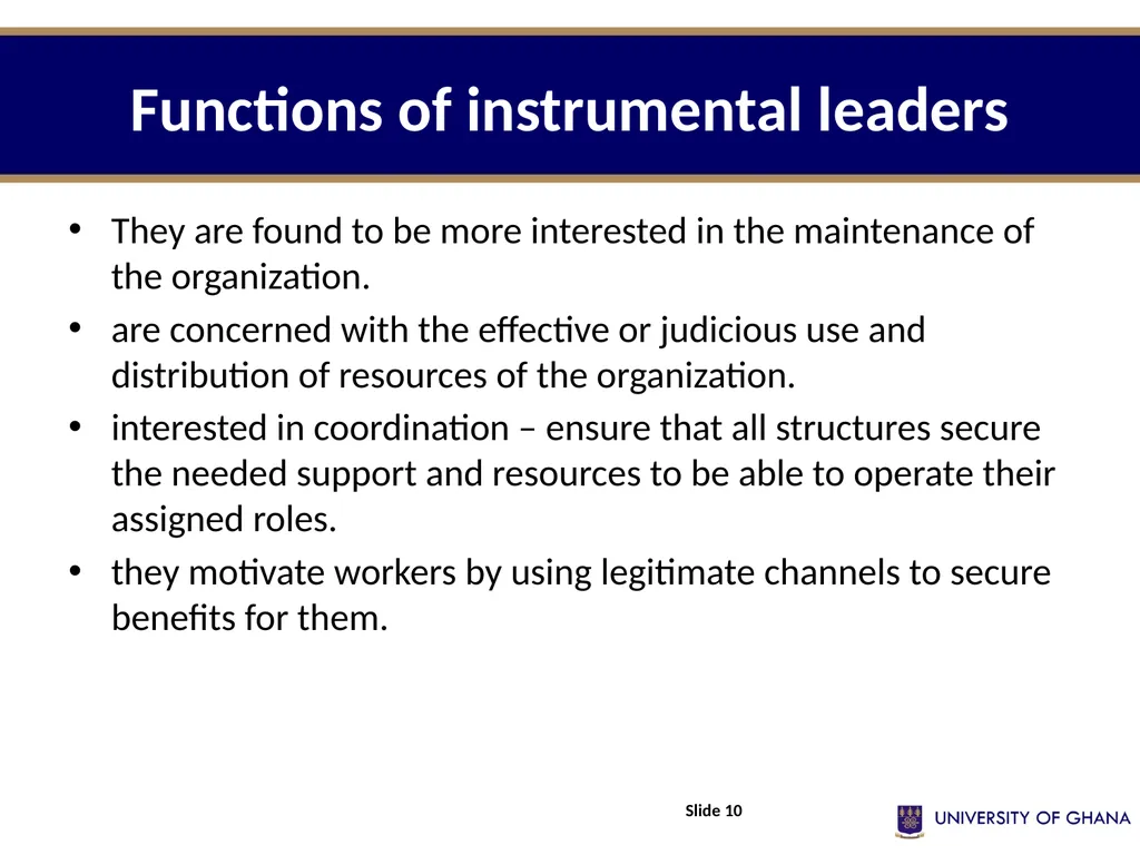 ADMINISTRATIVE LEADERSHIP (Part 3) Session Eleven - slide 10 of 24