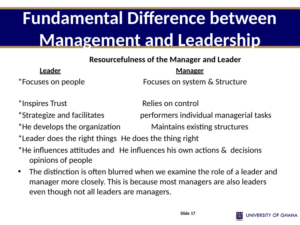 ADMINISTRATIVE LEADERSHIP (Part 3) Session Eleven - slide 17 of 24