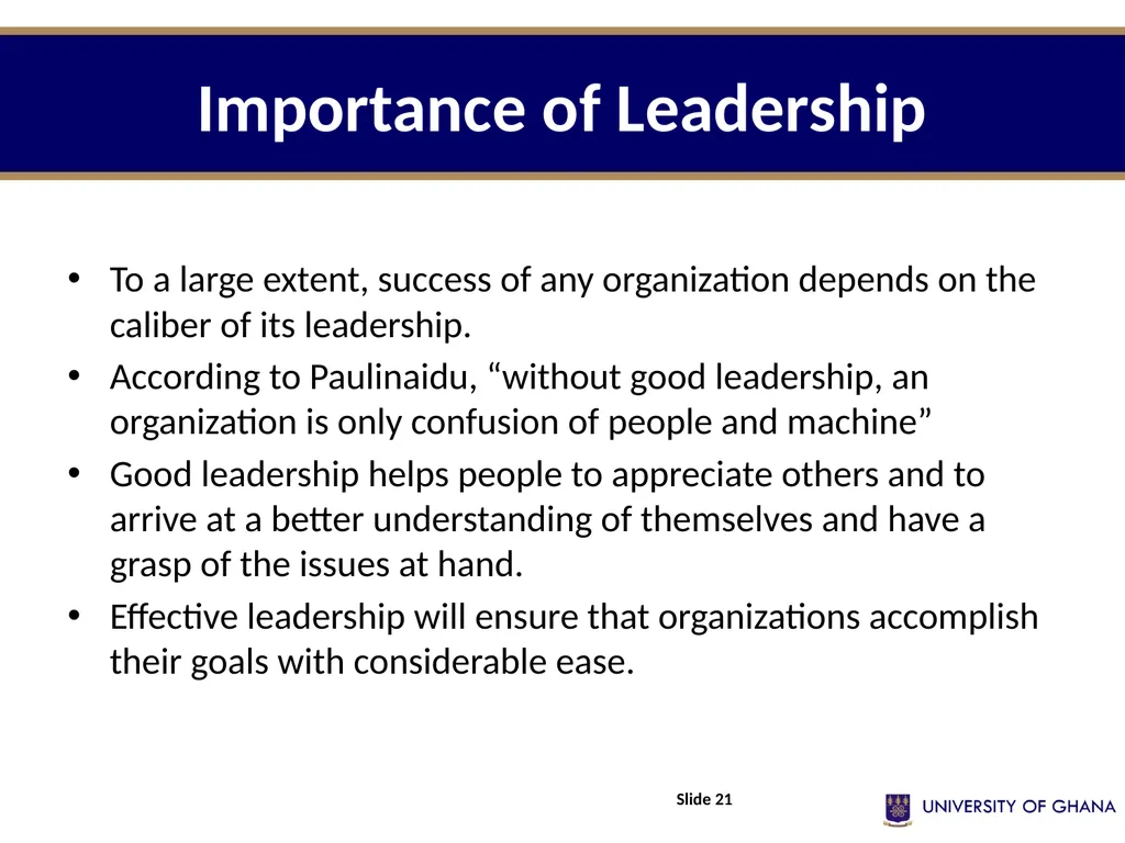 ADMINISTRATIVE LEADERSHIP (Part 3) Session Eleven - slide 21 of 24