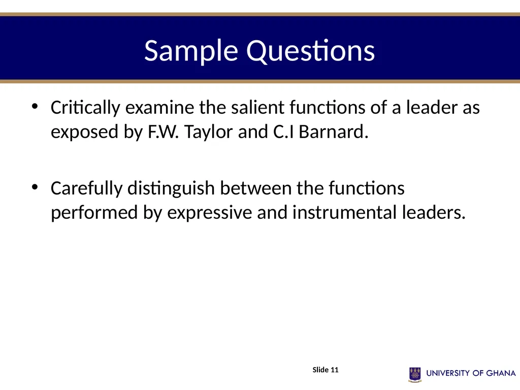 ADMINISTRATIVE LEADERSHIP (Part 3) Session Eleven - slide 11 of 24