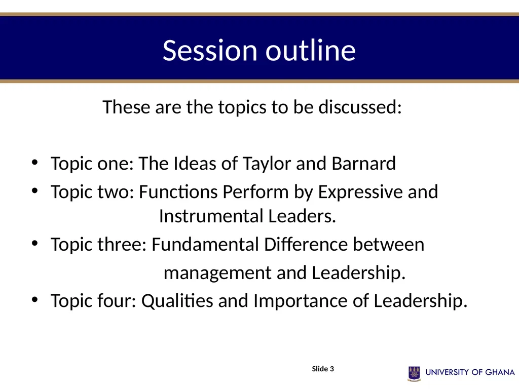 ADMINISTRATIVE LEADERSHIP (Part 3) Session Eleven - slide 3 of 24
