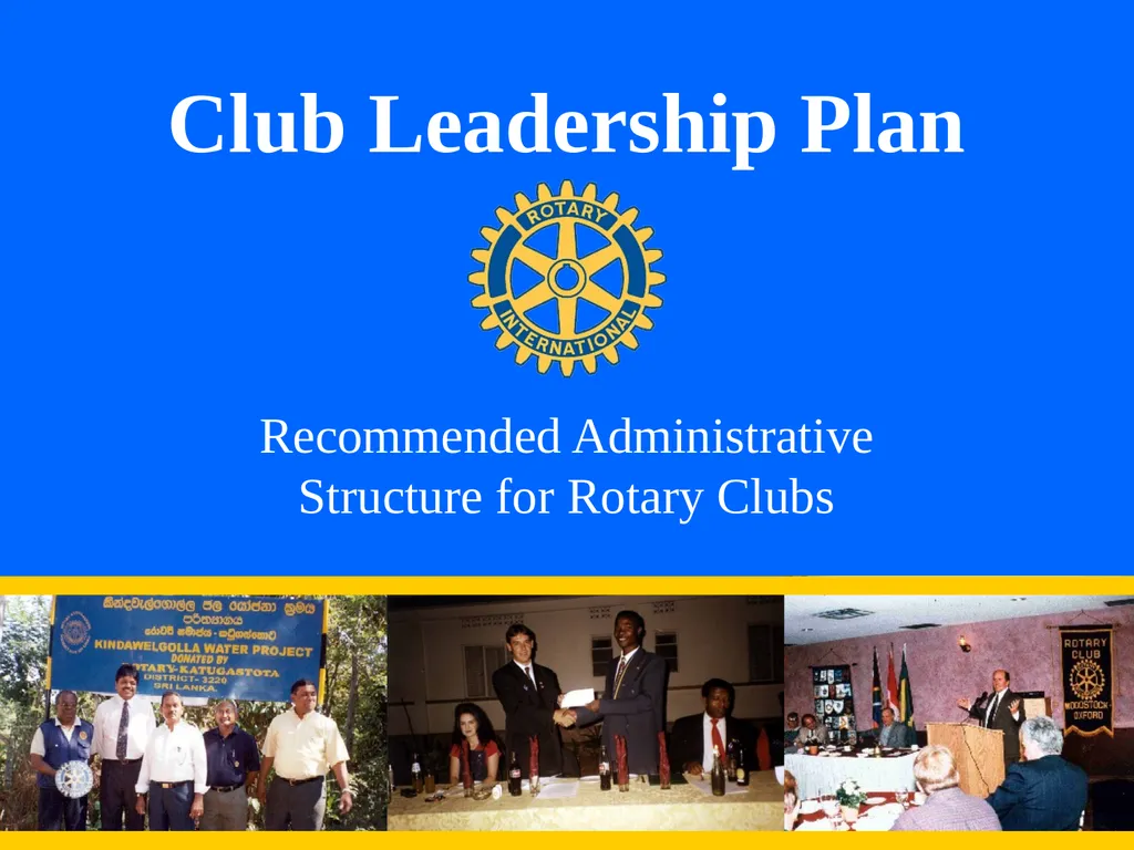 Club Leadership Plan Recommended Administrative - slide 1 of 15
