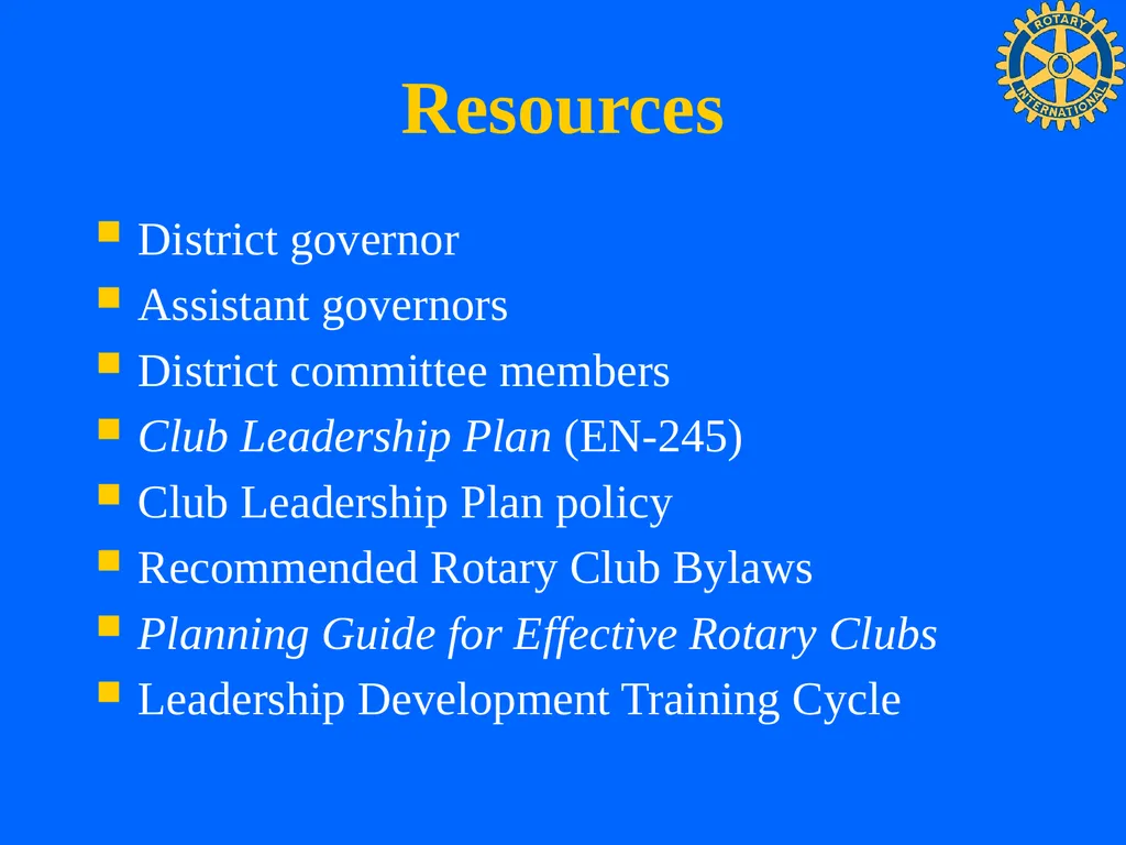 Club Leadership Plan Recommended Administrative - slide 14 of 15