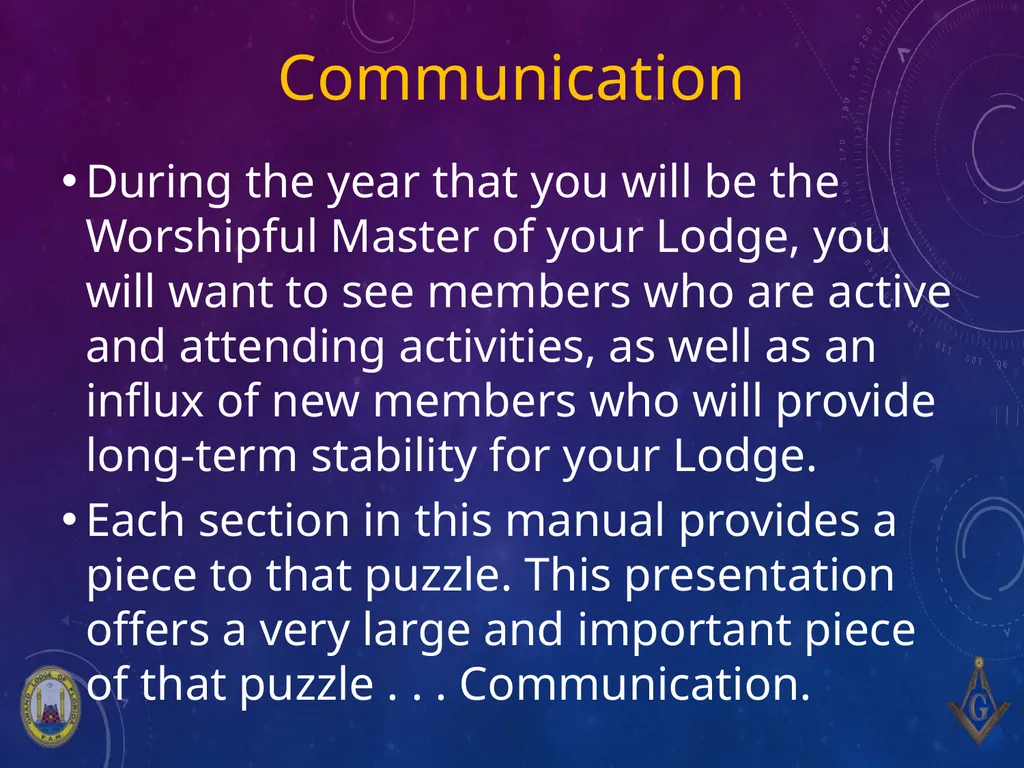 Masonic Leadership Training 8. Communication - slide 2 of 19