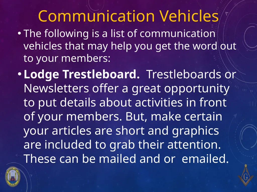 Masonic Leadership Training 8. Communication - slide 12 of 19