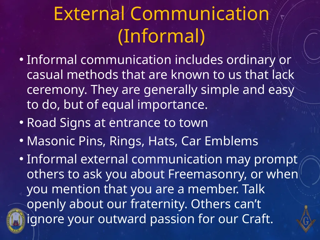 Masonic Leadership Training 8. Communication - slide 8 of 19
