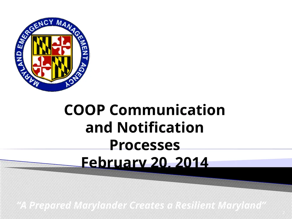 CPP COOP Communication and Notification Processes - slide 2 of 31