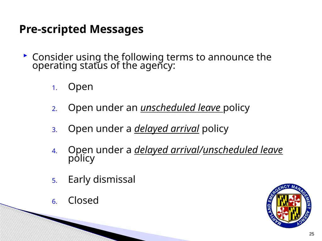 CPP COOP Communication and Notification Processes - slide 25 of 31