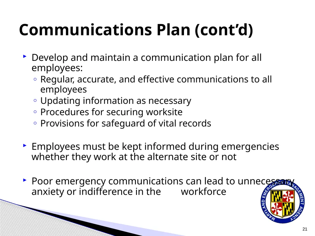 CPP COOP Communication and Notification Processes - slide 21 of 31