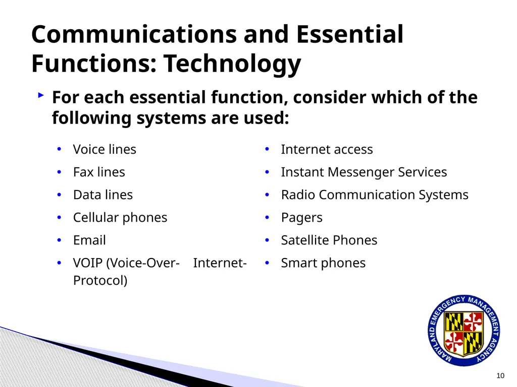 CPP COOP Communication and Notification Processes - slide 10 of 31