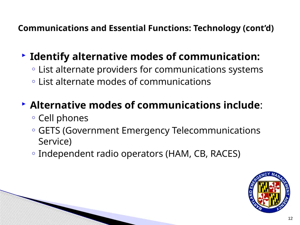 CPP COOP Communication and Notification Processes - slide 12 of 31
