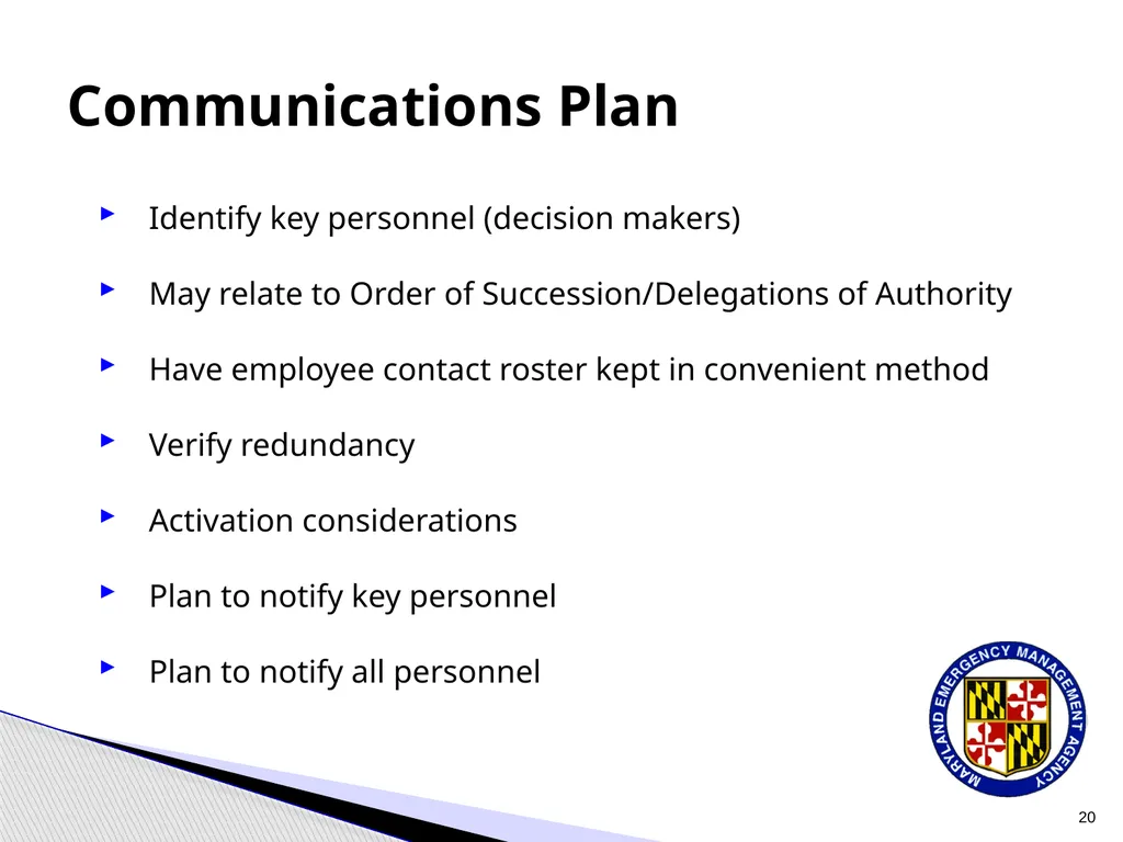 CPP COOP Communication and Notification Processes - slide 20 of 31
